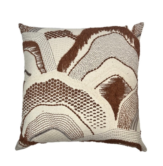 Montana Terracotta Abstract Landscape Throw Pillow Cover