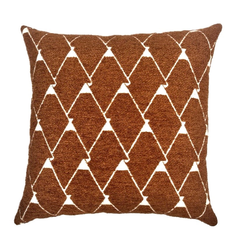 Sierra Terracotta Geometric Throw Pillow Cover