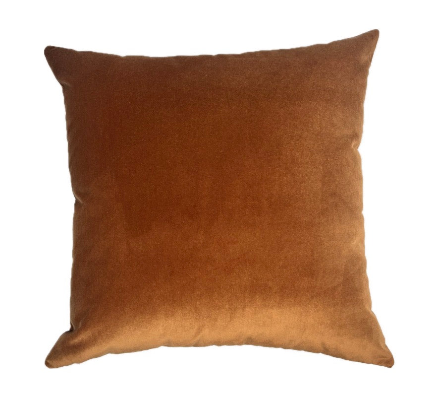 Moxie Copper Velvet Throw Pillow Cover