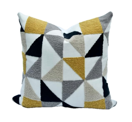 Harper Multicolored Triangles and Squares Pillow Cover